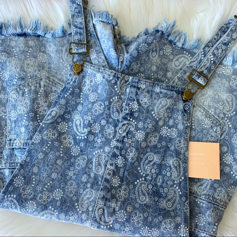 MINKPINK Rodeo Overalls Denim Shorts - Picture 3 of 3